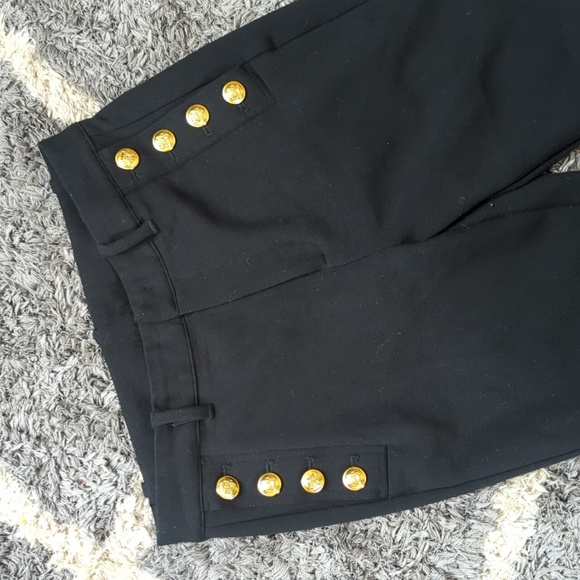 GAP Women's Trouser Boot Cut Dress Pants Sailor Captain Gold Button Size 8 - Picture 5 of 9
